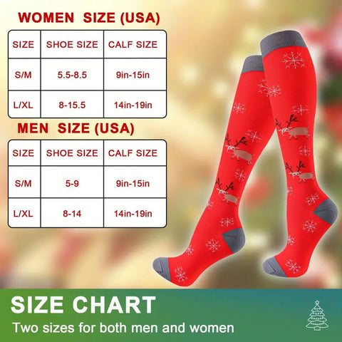 Christmas Compression Socks-6 pairs