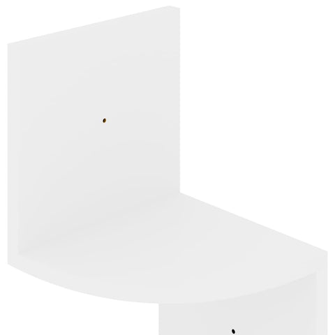 Wall Corner Shelf High Gloss White 7.5"x7.5"x48.4" Engineered Wood