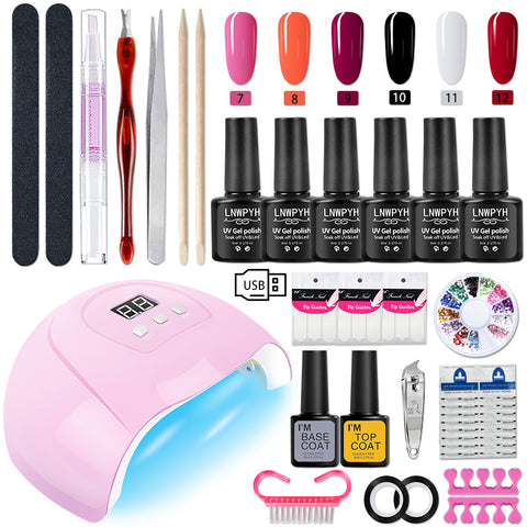 Nail Set UV LED Lamp Dryer With 18/12 pcs Nail Gel Polish Kit Soak Off Manicure Tools Set electric Nail drill Nail Tools