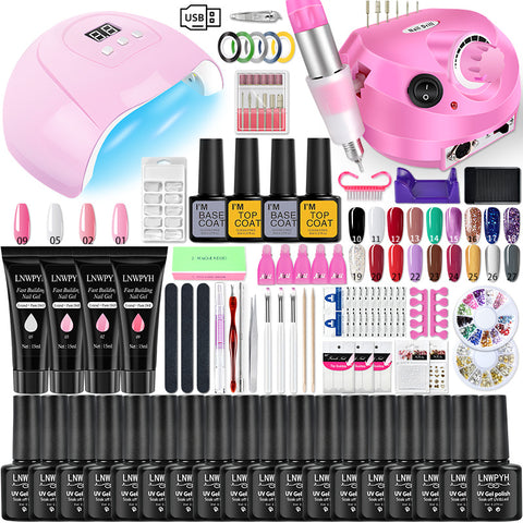 Nail Set UV LED Lamp Dryer With 18/12 pcs Nail Gel Polish Kit Soak Off Manicure Tools Set electric Nail drill Nail Tools