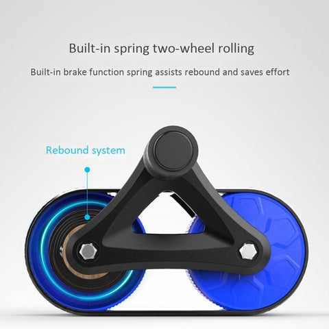Ab Roller Wheel with Automatic Rebound Assistance and Resistance Springs.