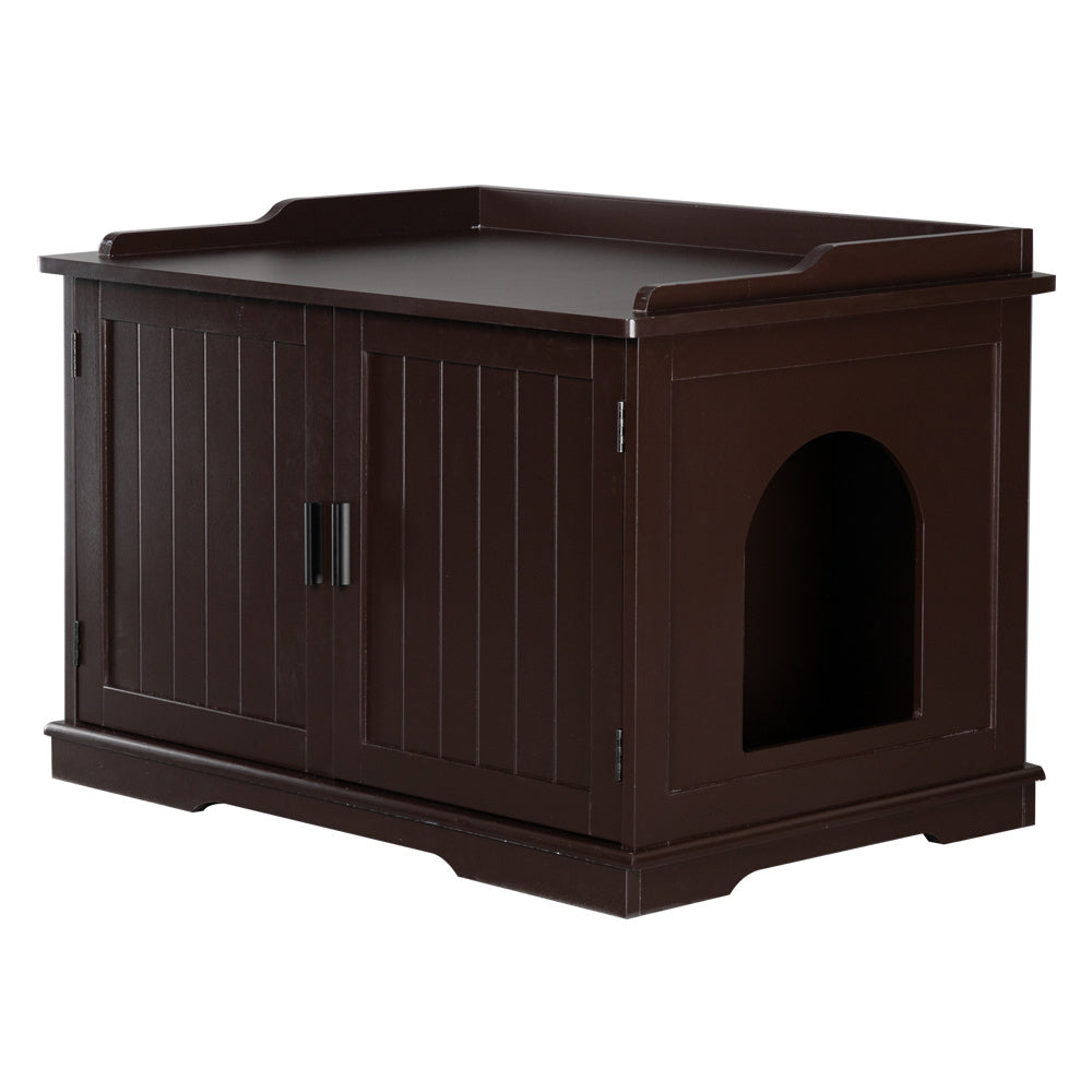 Cat Litter Box Enclosure Cabinet End Table With Pet Mat
