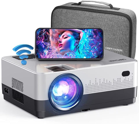 WiFi Full HD 1080p Video Projector With Carry Case Compatible w/Smart Phone/Laptop