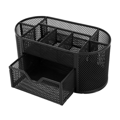 Metal Mesh Pencil Holders Desk Organizer with 9 Compartments