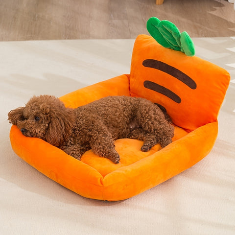 Pet Bed For Dog & Cat; Carrot Shaped Cat Bed; Adorable Dog Bed For Indoor Dogs; Cute Dog Sofa