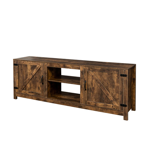 Farmhouse TV Stand, Wood Entertainment Center Media Console with Storage