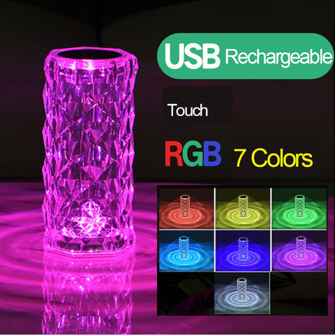 16 Colors Crystal Table Lamp ,Touch Night Light