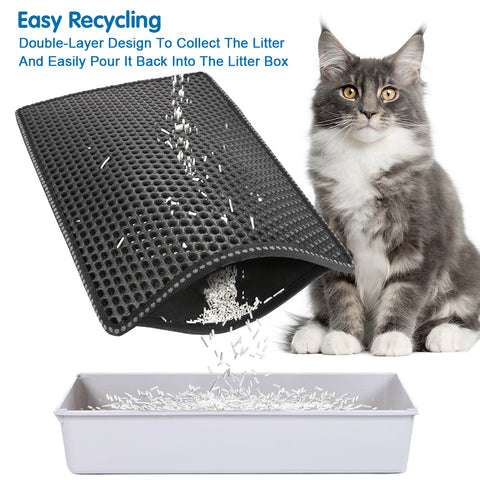 Cat Litter Trapping  Mat, 21" x 14" Black