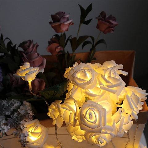 40 LED Rose Flower String Lights 10ft Battery Operated Decorative Lights
