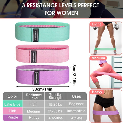 3pcs Resistance Bands For Legs And Butt