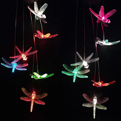Yard Decor Lights; Solar Butterfly Chimes.