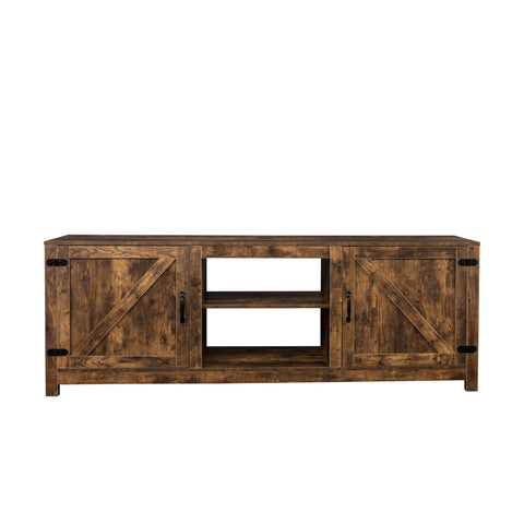 Farmhouse TV Stand, Wood Entertainment Center Media Console with Storage