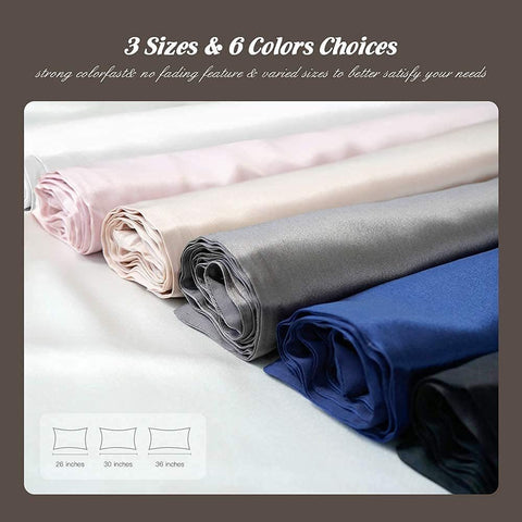 Silk Pillowcase with Hidden Zipper;  A Side Silk;  B Side Microfiber;  1PC (Standard 20x26; 600 thread count Dark Gray