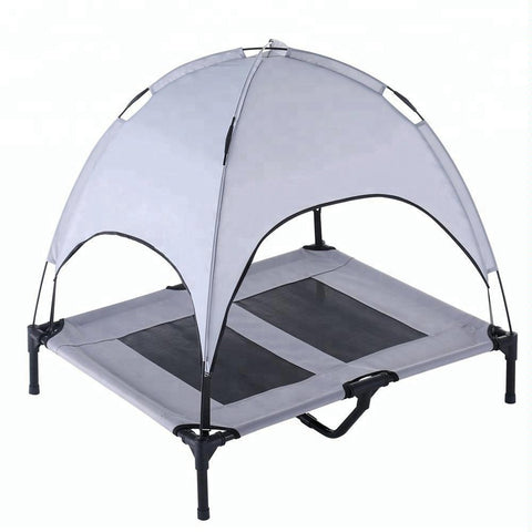 Elevated Outdoor Dog Bed with Sun Canopy.