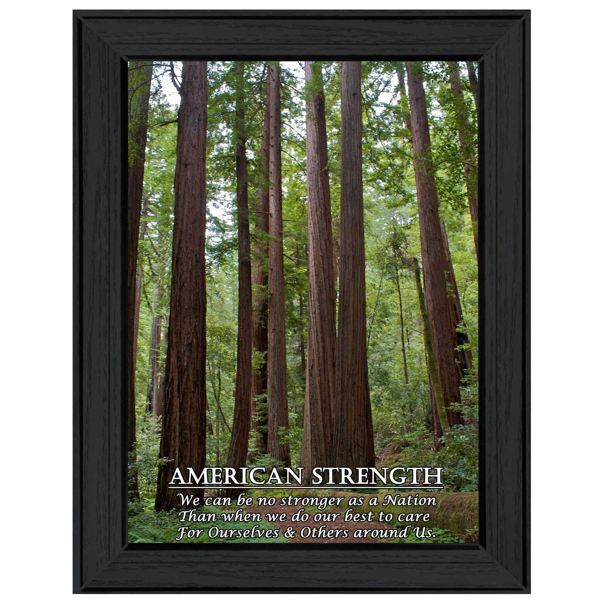"American Strength Printed Wall Art,Framed Poster, Black Frame