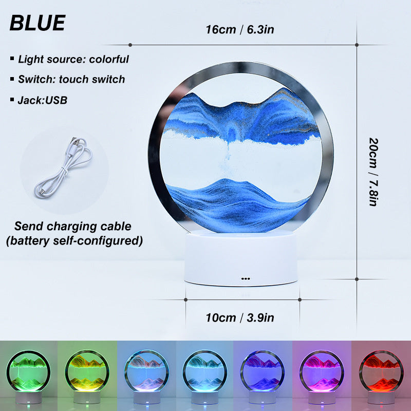 RGB 3D Moving Sand Art LED Night Light