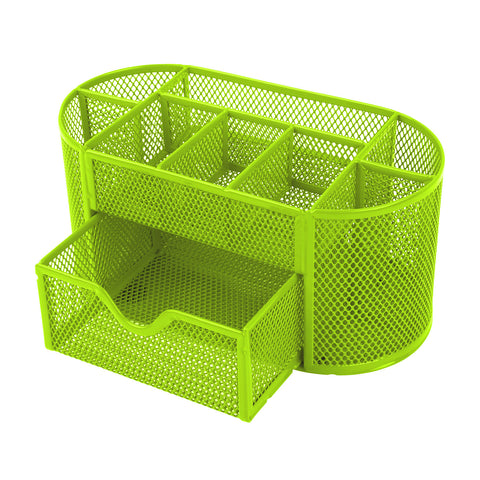 Metal Mesh Pencil Holders Desk Organizer with 9 Compartments