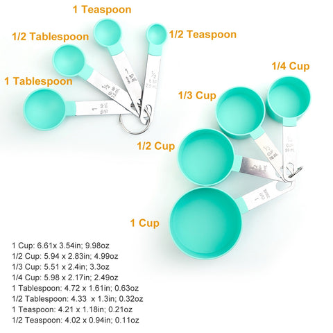 8Pcs Plastic Measuring Spoons