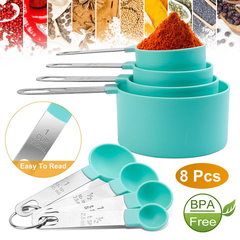 8Pcs Plastic Measuring Spoons