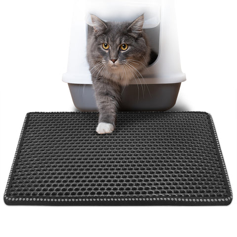 Cat Litter Trapping  Mat, 21" x 14" Black