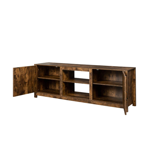 Farmhouse TV Stand, Wood Entertainment Center Media Console with Storage