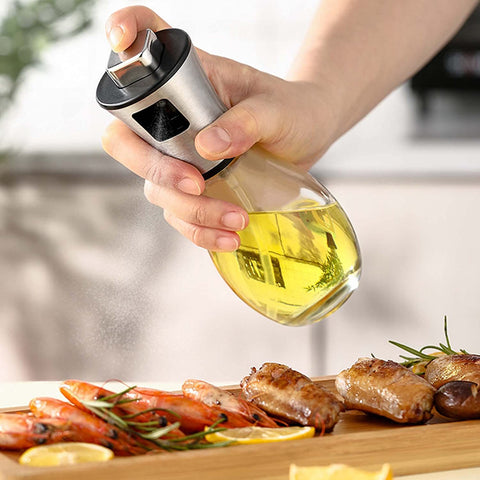Olive Oil Dispenser Bottle Oil Sprayer Dispenser Vinegar Sprayer Dressing Spray Portable; Grilling Olive Oil Glass Bottle 200ml; For Kitchen; Cooking; Salad; Bread Baking