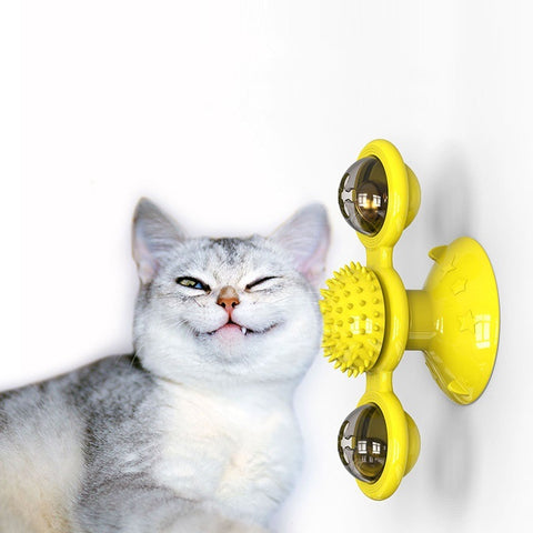 Cat Turntable Toy, Multifunction Catnip Rotating Windmill Toy.