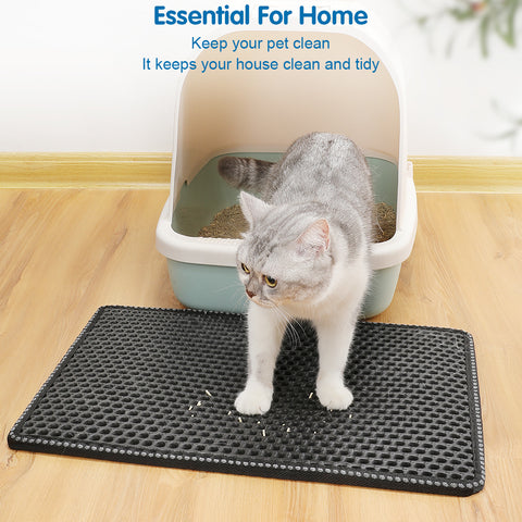 Cat Litter Trapping  Mat, 21" x 14" Black