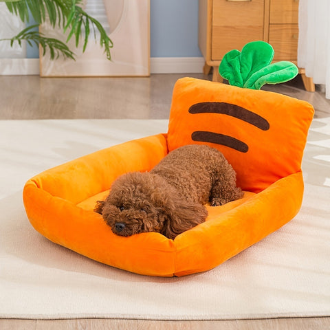 Pet Bed For Dog & Cat; Carrot Shaped Cat Bed; Adorable Dog Bed For Indoor Dogs; Cute Dog Sofa