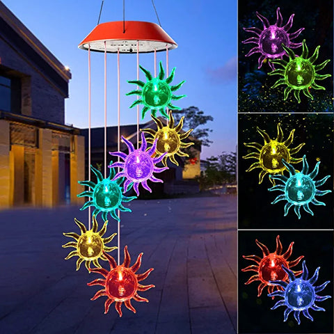 Yard Decor Lights; Solar Butterfly Chimes.